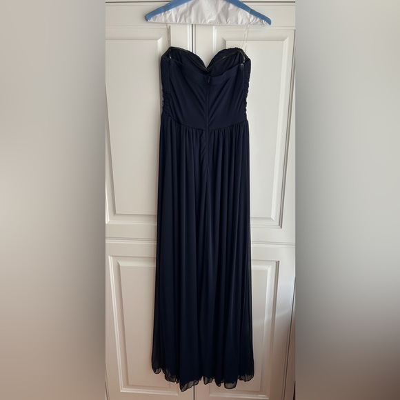 Prom Dress - Navy Maxi Dress with Beaded Detail - Picture 2 of 2